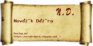 Novák Dóra névjegykártya