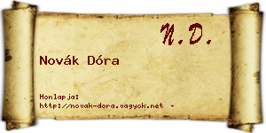 Novák Dóra névjegykártya